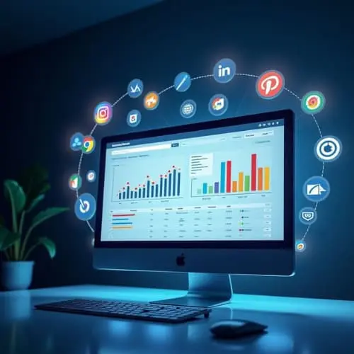 desktop displays colorful bar charts of best seo expert in malappuram